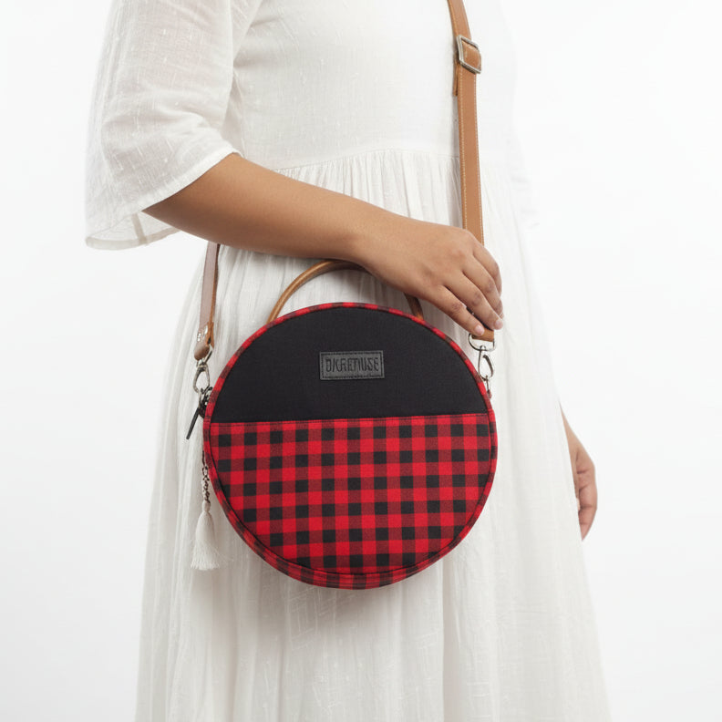 Checked Mini Vanity Bag