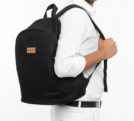 Black Canvas Laptop Backpack