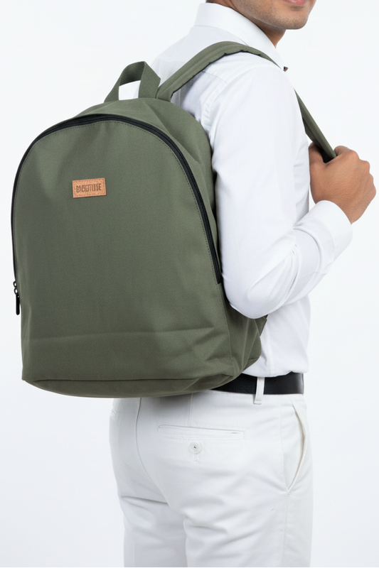 Olive Canvas Laptop Backpack