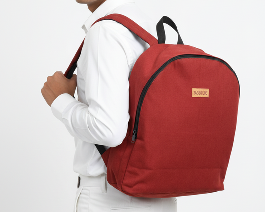 Red Canvas Laptop Backpack