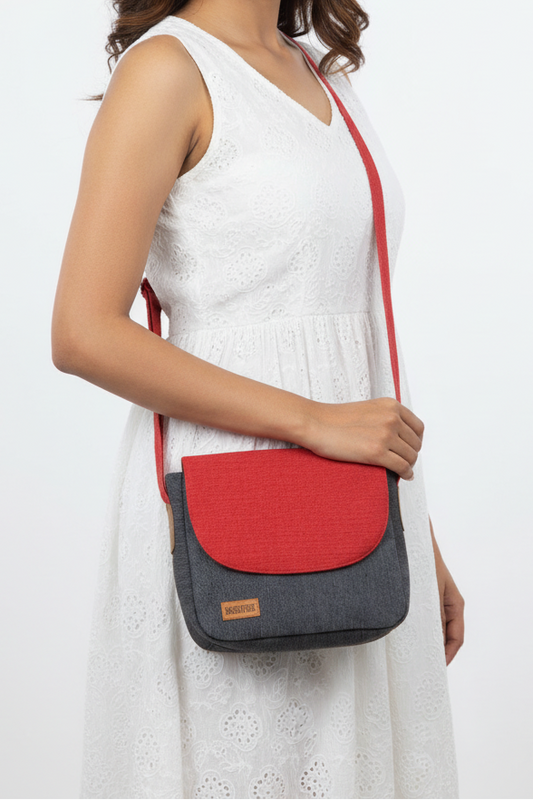 Red & Denim Blue Crimson Carry Bag